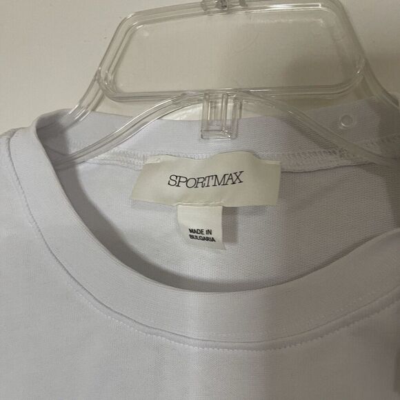 NEW! SPORTMAX PEPLO WHITE CORSET LACEUP CREW NECK TSHIRT SIZE SMALL $310 - Picture 6 of 11